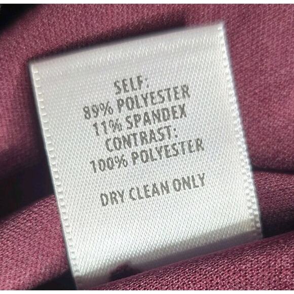 Bailey 44 Glade Skiing Faux Suede Plum Burgundy Sheath Ruffle Dress New Size Sm - Picture 14 of 14